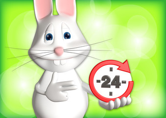 Hase 24h Service Express 3D weiß zeigen Comic