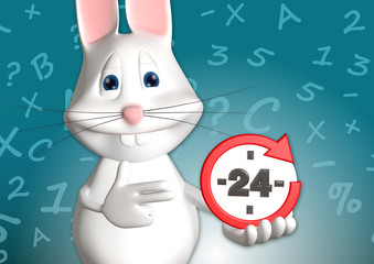Hase 24h Service Express 3D weiß zeigen Comic