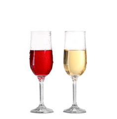Red wine glass isolated on white background