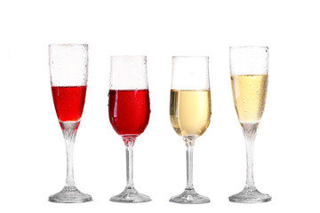 Red wine glass isolated on white background