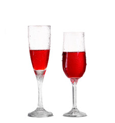 Red wine glass isolated on white background
