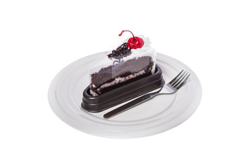 Cake chocolate with cherry