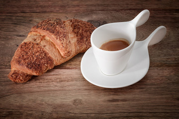 coffee and croissant italian breakfast
