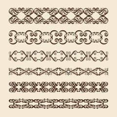 Set of perfect calligraphic vector brush