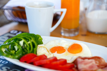 Fried eggs breakfast