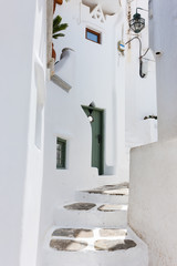 Traditional street of Mykonos island in Greece