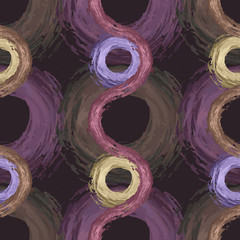 Seamless pattern with abstract lines, circles. 