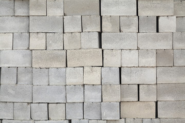 Cinder blocks stacked rows
