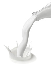 milk splash bottle drop white liquid