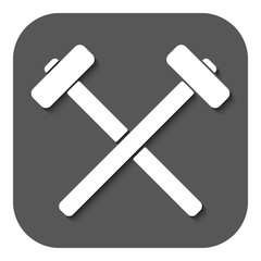 The hammer icon. Sledgehammer symbol. Flat