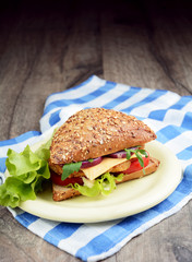 Homemade tasty sandwich