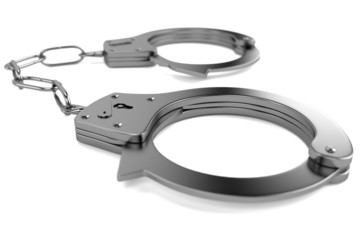 3d render of hand cuffs