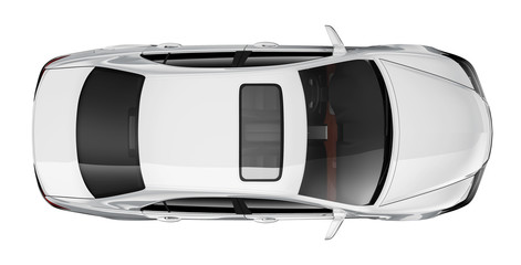 Fototapeta premium White car - top view