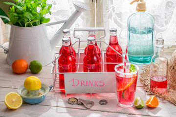 Cold summer drink in bottle