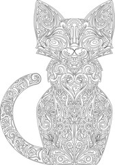 Cat with a pattern, outline