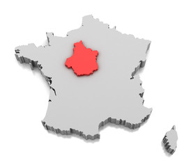 Map of Centre-Val de Loire