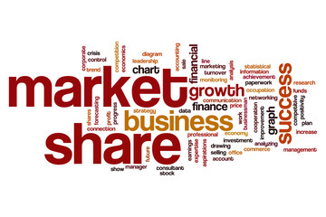 Fototapeta premium Market share word cloud concept