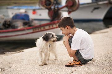 Boy with dog