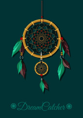 Dream Catcher. Vector flat illustration