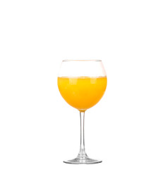 Orange juice and slices of orange isolated on white