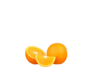 Glass of freshly pressed orange juice with sliced orange 