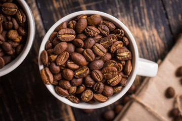 Coffee beans in a cups