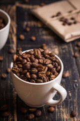 Coffee beans in a cups