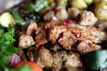 Kebab on a tray