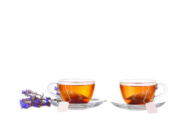 Herbal tea on white background