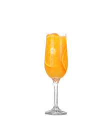 Orange juice and slices of orange isolated 