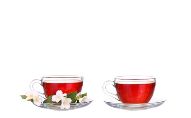 Herbal tea on white background