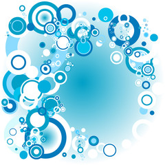 blue retro circles