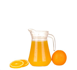 pouring Orange juice and slices of orange 