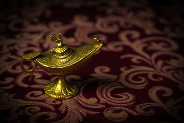 Small Antique Aladdin Lamp Macro