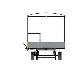 3D trailler truck with front view on isolated white background