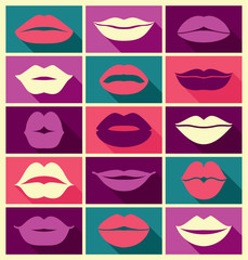 Fototapeta na wymiar Vector design of lips icons