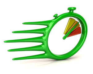 Green fast delivery icon. Stopwatch. 