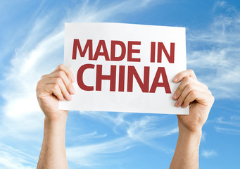 Made In China card with sky background