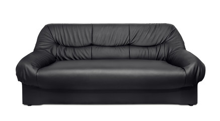 Black leather sofa 