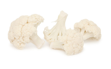 Four pieces of cauliflower (isolated)