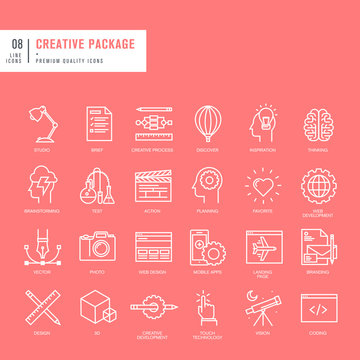 Set of thin lines web icons for graphic and web design