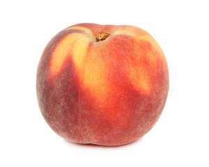 Fototapeta na wymiar One whole ripe peach (isolated)