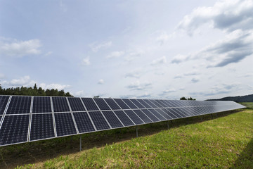 Solar Power Station on the green Meadow 