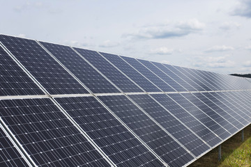 Solar Power Station on the green Meadow 