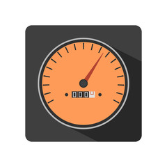Illustration of flat speedometer gauges icon