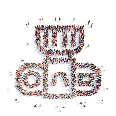 people in the shape of a meat grinder.