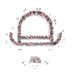 people in the shape of a hat.