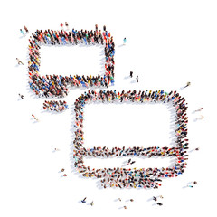 people in the shape of a monitor.