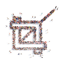 people in the shape of abstract symbols.