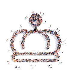 people in the shape of a crown.